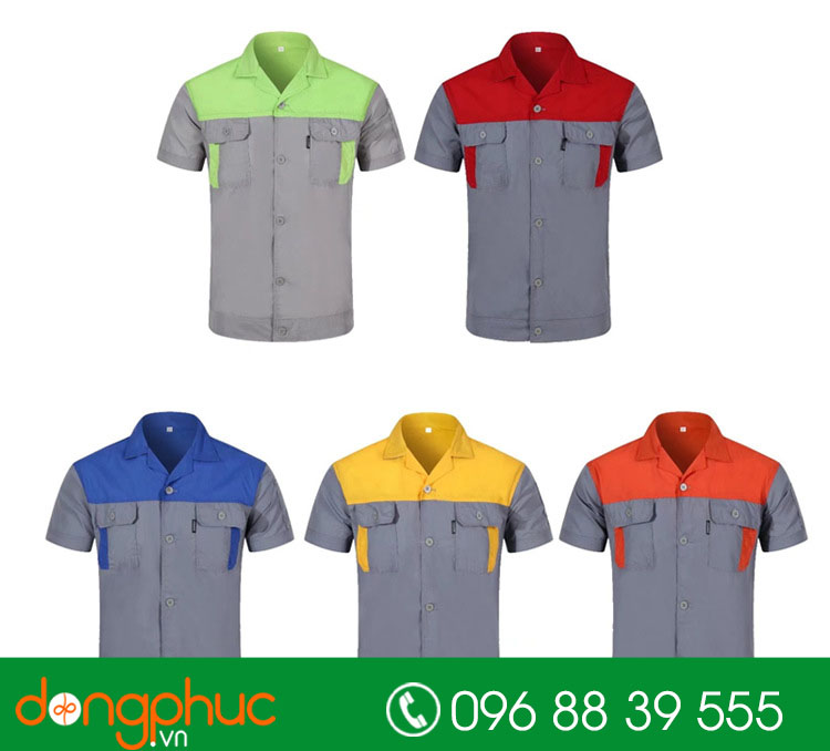 Mẫu bảo hộ màu ghi phối - đỏ, cam ,xanh, xanh lá